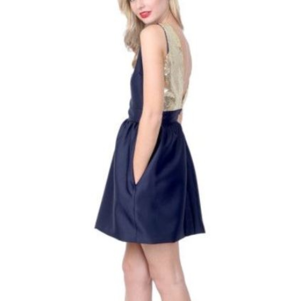 Camilyn Beth navy Ampi Dress sz 2